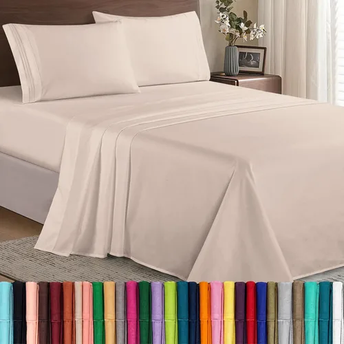 Vista 11 de Elegant Comfort - Juego de sábanas de microfibra de 1500 hilos de calidad hotelera prémium de 4 piezas - Resistente a arrugas, sábana bajera