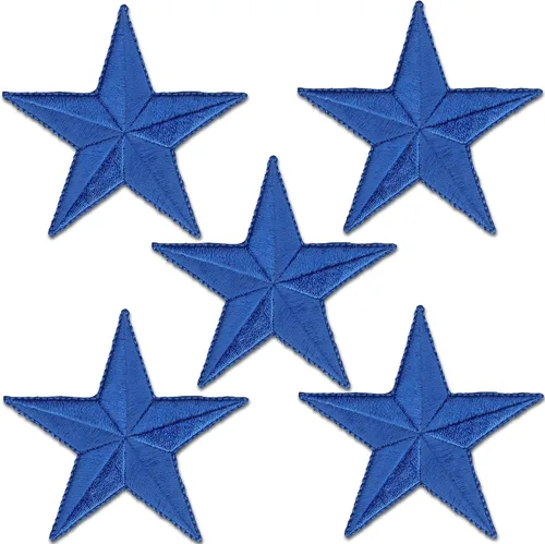 Vista 17 de Laughing Lizards Parches bordados con estrellas para planchar para ropa, chaquetas, mochilas y decoraciones (negro, 1 pulgada)