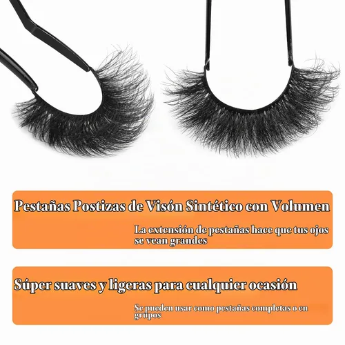 Vista 5 de Pestañas postizas de visón de 3D con volumen completo de 18mm, pestañas postizas gruesas de aspecto natural, extensiones de pestañas falsas 5 pares