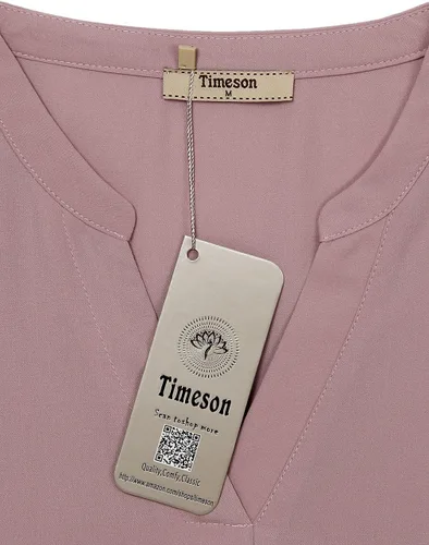 Vista 6 de Timeson - Blusa informal de gasa para mujer con cuello en V y manga 34