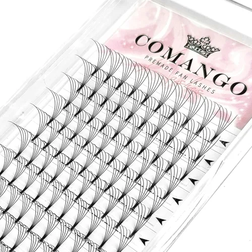 Vista 40 de Extensiones de pestañas de volumen prefabricadas 10D, 0.003 in de grosor, rizo C/D, 0.472 in, tallo corto, extensiones de pestañas de volumen
