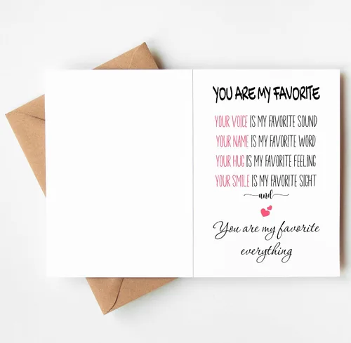 Vista 2 de Tarjeta de San Valentín para él, ella, tarjeta de felicitación romántica para marido, esposa, novio, novia, tarjeta de aniversario plegada de 5 x 7