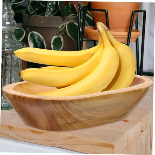 Vista 9 de TIDTALEO Bandejas de comida de decoración de madera Bandeja de fruta Tazón de pan de madera Bandeja pequeña Bandeja de madera Frutero de madera