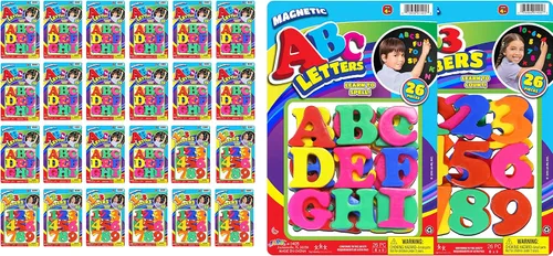 Vista 8 de JA-RU Juego de letras magnéticas (1 paquete de letras ABC) letras de plástico coloridas. Imanes de refrigerador para niños y niños pequeños.