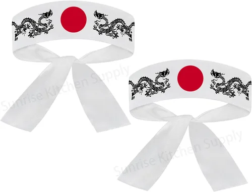 Vista 51 de Sunrise Kitchen Supply - Diadema de karate japonesa para chef de sushi hachimaki, 2 piezas