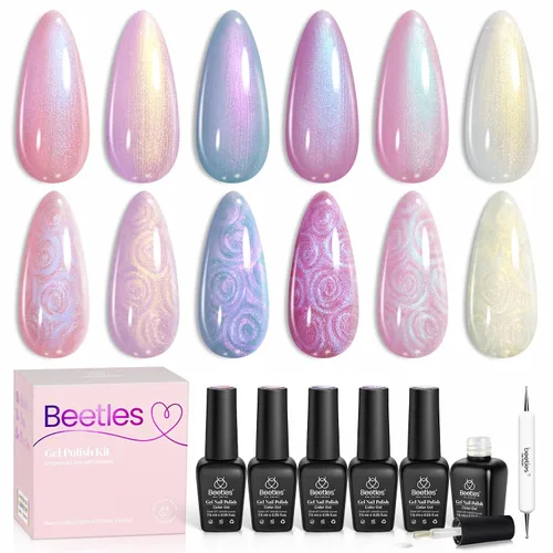 Vista 36 de beetles - Juego de esmaltes en gel color borgoña – Berry Merlot 6, ciruela, cereza, moca, rojo, otoño-invierno, morado oscuro, vino púrpura oscuro