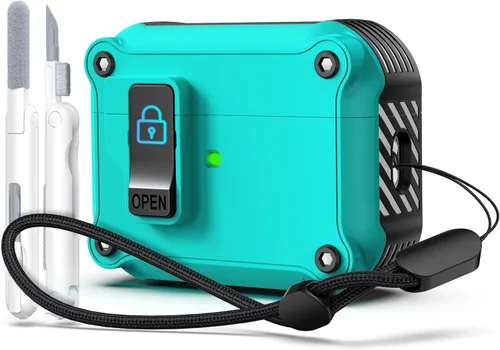 Vista 11 de R-fun Funda de carga compatible con AirPods de 2ª generación 2019, 1ª generación 2016, protección completa contra caídas, tapa desplegable