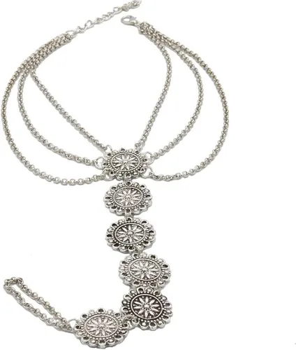 Vista 3 de Cadena de cuerpo de moneda bohemia, collar de espalda sexy, accesorios para el cuerpo de la playa, arnés en capas, cadena de bikini