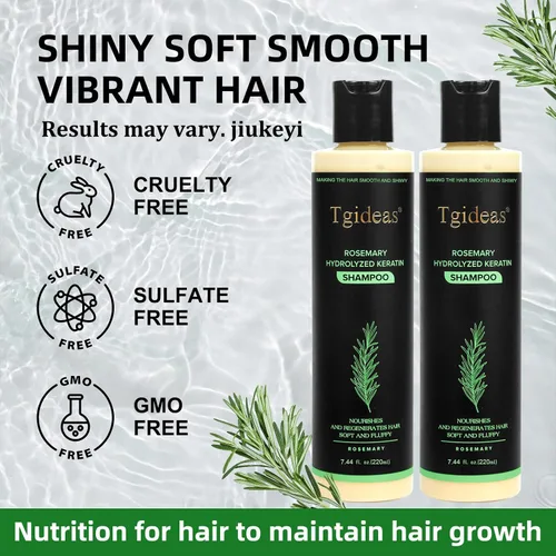 Vista 6 de Tgideas Champú orgánico para el crecimiento del cabello de romero para mujeres y hombres, champú natural espesante y fortalecedor con queratina