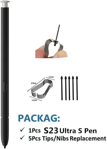 Vista 3 de Galaxy S23 Ultra S Pen (con Bluetooth) Reemplazo para Samsung Galaxy S23 Ultra All Versions Stylus Touch S Pen con 5 puntas (crema)