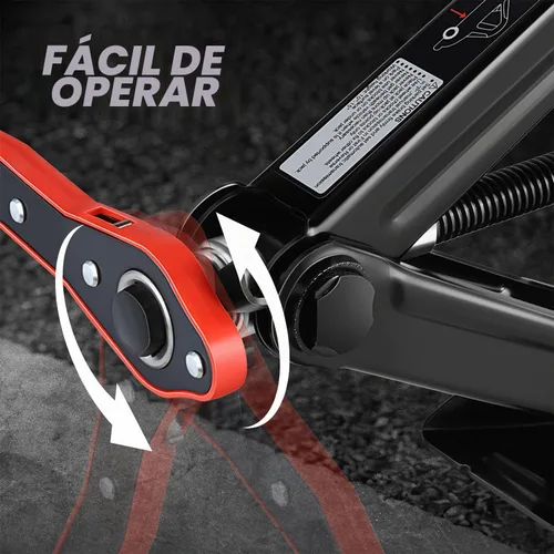 Vista 5 de DNA Motoring Gato de tijera para coche de 1,5 toneladas (3,306 libras) de Negro