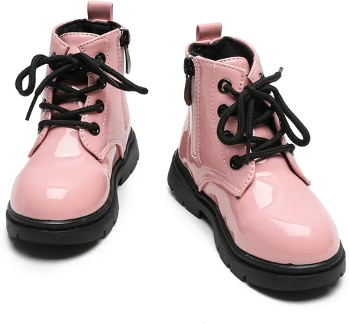 Vista 2 de Komfyea Botines de otoño impermeables con cremallera de invierno para niños y niñas niños pequeñosniños pequeños