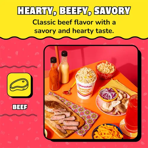 Vista 4 de Maruchan Almuerzo Instantáneo de Carne de Res, 2.25 Oz, Paquete de 12