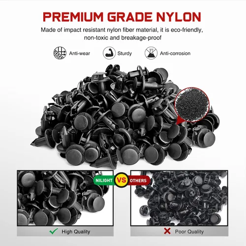 Vista 4 de Nilight 150 piezas de sujetadores de parachoques tipo empuje, clips de remache universales para automóviles y sujetadores para parachoques