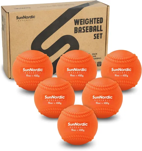 Vista 8 de SunNordic 16oz Weighted Baseball Set for Pitching & Power Training