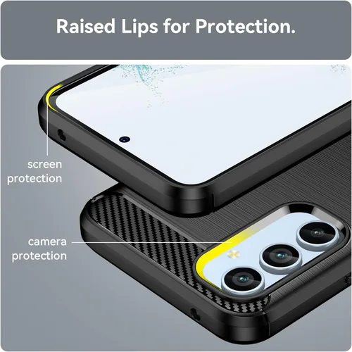 Vista 5 de Osophter Funda para Samsung Galaxy A54 5G, Samsung A54 5G Funda de absorción de golpes Flexible TPU Caucho Protector de teléfono celular (negro)