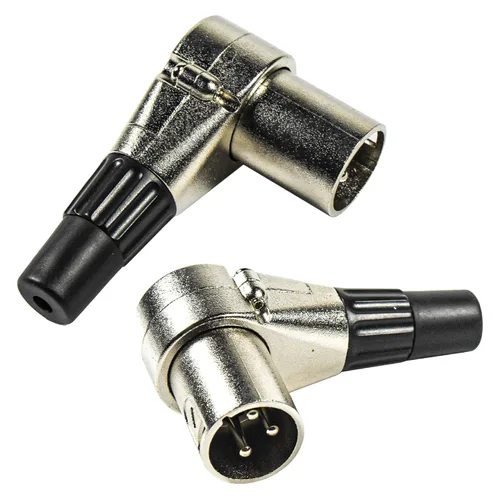 Vista 8 de HQRP Paquete de 2 conectores hembra de ángulo recto ajustables XLR de 3 pines con 7 posiciones diferentes, compatible con banda de audio profesional