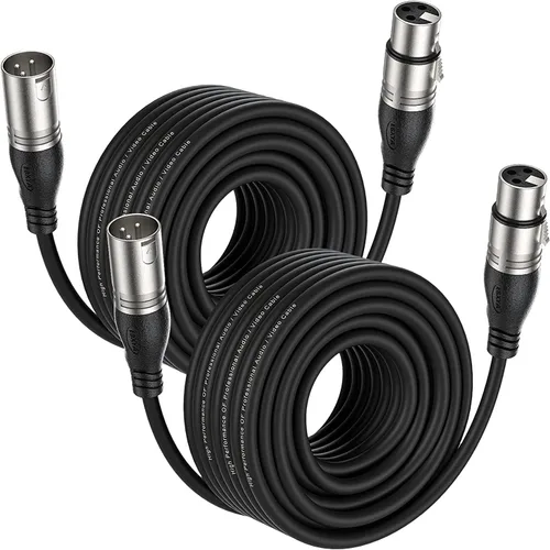Vista 16 de EBXYA Cable XLR de 2 pies, paquete de 10 unidades, cable de micrófono equilibrado premium con cable XLR de 3 pines macho a hembra, color negro