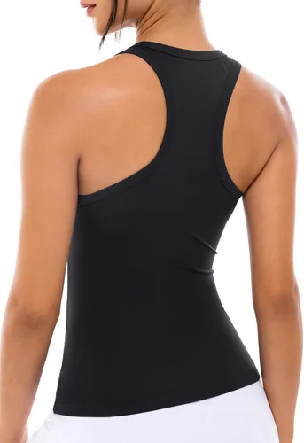 Vista 5 de Ukaste Camiseta sin mangas para mujer Studio Essential con cuello redondo y espalda cruzada para yoga