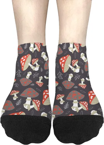 Vista 3 de devor Crew Socks Short for Men's Socks Short Socks Trendy Mushrooms Funny Mushrooms Magic Mushrooms Plant Forest Sock
