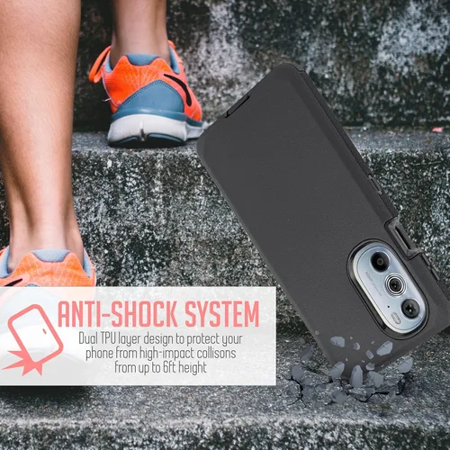 Vista 5 de Jackpotwireless - Funda para Motorola Edge 2022, funda para Moto Edge 2022, con protector de pantalla integrado, resistente, a prueba de golpes