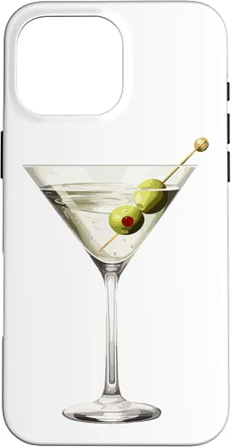 Vista 19 de Martini Glass Green Olive Bartender Vodka Gin Cocktail Drink Case para iPhone 17