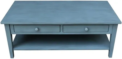 Vista 10 de IC INTERNATIONAL CONCEPTS Mesa de centro de madera azul Spencer