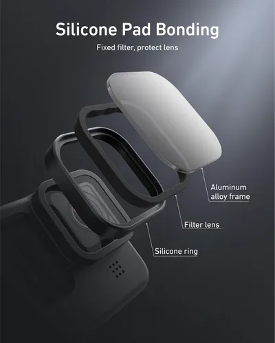 Vista 6 de TELESIN Paquete de 3 filtros de densidad neutra ND8 ND16 ND32 compatibles con GoPro Hero 12 Hero 11 Hero 10 Hero 9 Black- Kit de filtro de lente