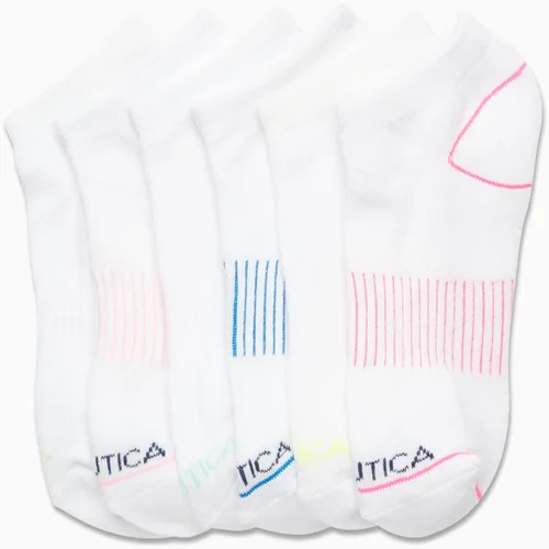 Vista 4 de Nautica Calcetines deportivos de corte bajo para mujer (paquete de 6)
