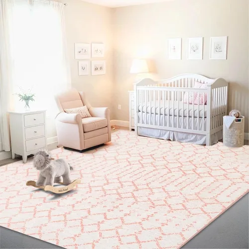 Vista 249 de Istana Alfombra larga antideslizante de 2.5 x 8 para el hogar, para pasillo y cocina, lavable, sedosa y suave al tacto, elegante, color azul y marfil