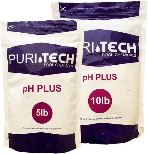 Vista 10 de Puri Tech Productos químicos pH Plus 5lb Bolsa resellable para piscinas y spas Aumento de pH Equilibrador 100% carbonato de sodio aumenta el pH