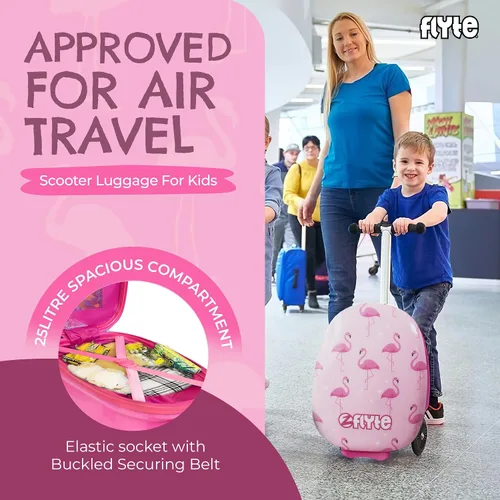 Vista 5 de Flyte Zincflyte Scooter de equipaje para niños de 18 pulgadas - Fifi el flamenco