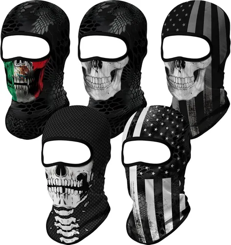 Vista 41 de Pasamontañas 3D, máscara de cara completa, resistente al viento, máscara de esquí con calavera táctica para motocicleta, ciclismo, Halloween 4