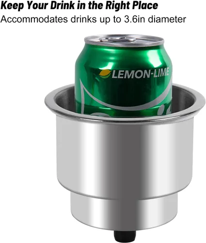 Vista 4 de Goture Stainless Steel Cup Drink Holder with Drain Marine Boat Rv Camper Rod