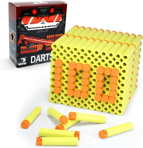 Vista 9 de EKIND 100 piezas de 2,83 pulgadas diseño hueco TPR dardos de cabeza suave rellenos de espuma tipo bala para armas Nerf N-strike Elite, 100, Blanco