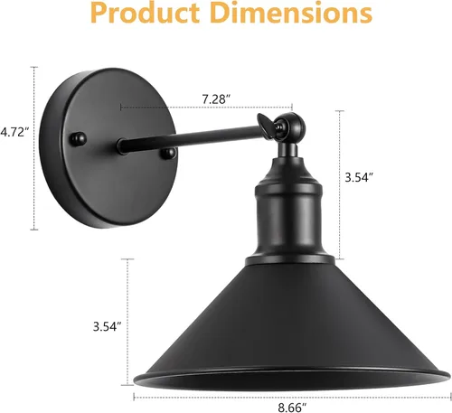 Vista 9 de Juego de 2 apliques de pared inalámbricos vintage negros a pilas, luces LED inalámbricas con control remoto, para dormitorio, casa de campo