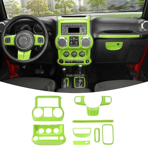 Vista 14 de RT-TCZ para Jeep JK Kit de Adornos Interiores Azul, Adorno de Panel de Tablero de Consola Central para Jeep Wrangler JK JKU 2011-2017 Accesorios