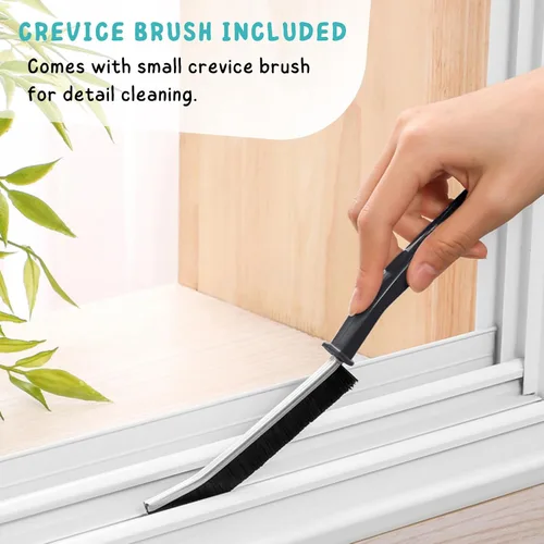 Vista 4 de Cepillo de lechada con mango largo, herramienta limpiadora de azulejos de 49 pulgadas para ducha, fregadora de pisos para limpieza de baño