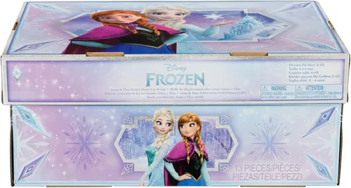 Vista 5 de Disney Frozen Elsa & Anna Sisters Dress Up Trunk Nuevo 2025 [Exclusivo de Amazon]