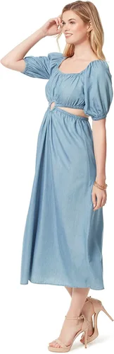 Vista 2 de Jessica Simpson Vestido largo de manga corta con corte Jacklyn para mujer