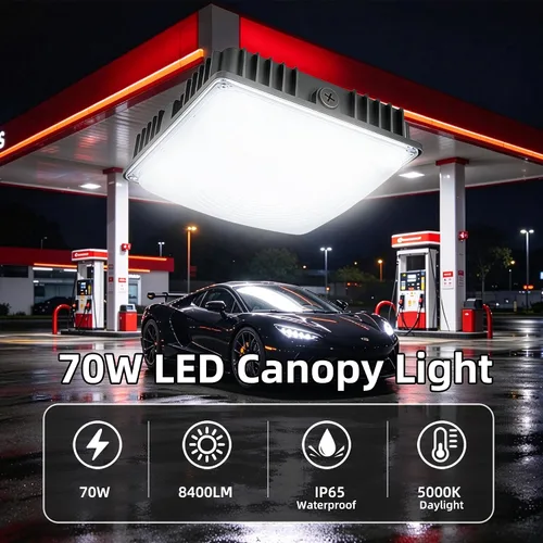 Vista 2 de WYZM Paquete de 2 luces LED de toldo de 70 W con certificación UL 8400LM