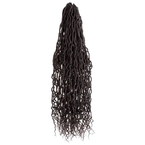 Vista 19 de BOHOBABE Rastas Sintéticas de Ganchillo de 10 Pulgadas, Rastas de Ganchillo Suaves Boho con Puntas Rizadas, Rastas Cortas de Diosa Bohemia de 1#