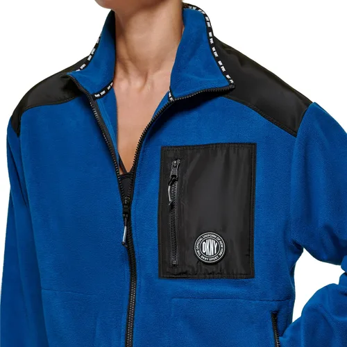 Vista 4 de DKNY Chaqueta polar híbrida con cremallera completa para mujer