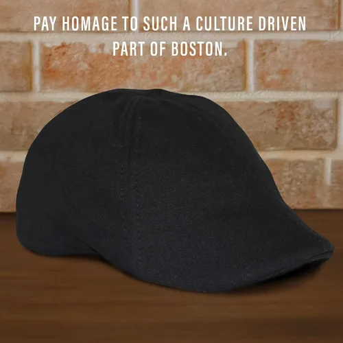 Vista 4 de La gorra original Boston Scally Cap - La gorra Newsboy plana Scrapper - Sombrero ajustado de algodón de 6 paneles para hombre - Negro