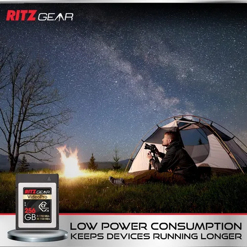 Vista 3 de Ritz Gear RG CFExpress Tipo B Tarjeta de 256 GB (1700/1100 R/W) + Tarjeta SD UHS-II 256 GB SDXC Tarjeta de memoria U3 V60