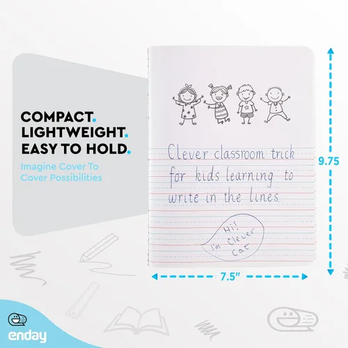Vista 5 de Enday Diario primario para grados K-2, diario de escritura primaria, cuaderno de composición primaria a rayas de media página para niños, cuaderno