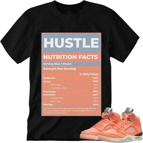 Vista 2 de Hustle Nutrition Facts - Camiseta a juego con Jordan 5 D.J K%ha#le.d Crimson Bliss, camiseta a juego para tenis Jordan D.J K%ha#le.d Crimson Bliss