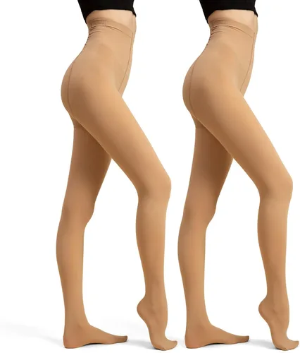 Vista 7 de 2 pares de medias Qpaque transparentes para mujer, 480D nailon suave, control multicolor, parte superior de terciopelo