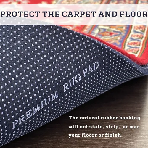Vista 6 de DELLUNA Non-Slip Area Rug Pad 1/4" Thick Double Side Rubber + Felt, 2'x3' Premium Deluxe Cushioned- Safe for All Floors, Adds Comfort and