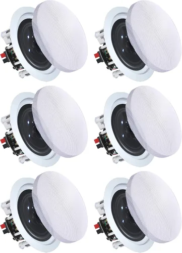 Vista 12 de Vaiyer Par de altavoces de techo de 5.25 pulgadas y 350 vatios (por par), altavoces de techo